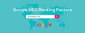 Complete seo factors list for ranking for Google search engine